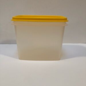 Tupperware Small Container with Yellow Lid EUC